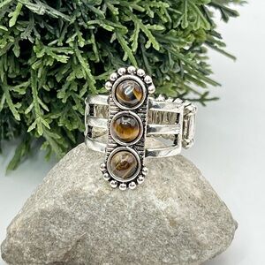 TIGER EYE BOHO RING